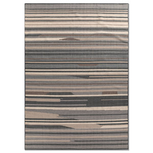 พรมอินดัสบาร์ บลู แฟลตวีฟส์ วิสโคส วูล รุ่น ADWL-13091 ลายคิลิม รูปทรงสี่เหลี่ยมผืนผ้า ลายทาง สำหรับใช้ในบ้าน ห้องนั่งเล่น และทางเดิน - Product Image 1