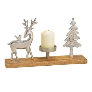 <b>Top</b> Selling Handmade Metal Tealight Candlestick Holder Wooden Base for Home Hotel and <b>Party</b> Decor for <b>Christmas</b> - Product Image 6