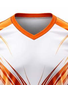 Manufacture Customized Sports Jersey And <b>Shorts</b> Set <b>White</b> Orange Blue Polyester Breathable Sublimation Printed Team Uniform - Product Image 5