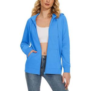 Latest Design Plus Size Breathable <b>Women</b> Fleece Hoodies Casual <b>Lightweight</b> New Style Full Zip Hoodies With Pockets - Product Image 4