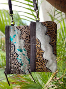 Hottest Tooled Leather Clutch Wallet Purse <b>Hair</b> on Metallic Fur Leather Clutch Stylish Leather Wallets Unique <b>for</b> Women - Product Image 4