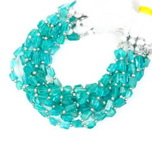 Cuentas de Apatita Azul Cielo Natural, Facetadas, en Forma de Pepita, Cuentas Sueltas de Apatita para la Fabricación de Joyas, Precio de Fabricante al por Mayor desde India - Product Image 4