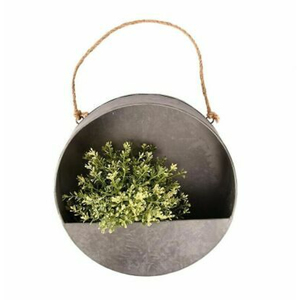 Pots de fleurs galvanisés Cintres muraux en métal Jardinière de plantes avec cintre en corde Jardinières suspendues pour l'intérieur et l'extérieur - Product Image 1