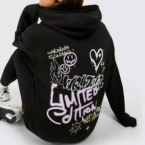 Pull-over en coton personnalisé sweat-shirt à capuche Streetwear logo graphique imprimé pour hommes femmes pour l'hiver OEM ODM pour les marques de mode - Product Image 2