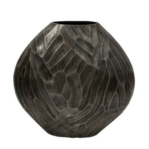 Worldwide Selling Black Color Powder Coated Unique Fancy Designer Texture Top Quality Metal Flower Vase Home Decor <b>Supplies</b> - Product Image 2