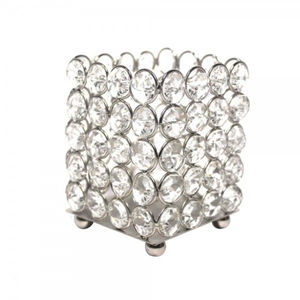 Handcrafted Crystal Beads Candlestick Holder Elegant <b>Square</b> Shape Tea Light Holder Perfect for Wedding Decor and Centerpieces - Product Image 1