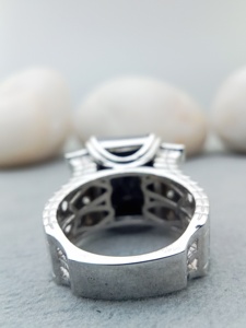 D'VINS JEWELS Classic 925 Silver Engagement Ring Emerald Cut Buguette Brilliant 9x7mm VVS Moissanite Gold Wedding Band for Gifts - Product Image 4