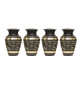 Urnes souvenir noires pour cendres humaines-Urnes de crémation pour femmes Lot de 4-Honore votre bien-aimé avec des mini urnes pour cendres adultes - Product Image 1