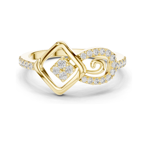 Anillo de Diseño con Diamantes de Laboratorio de 0.241 CT, Corte Cuadrado en Espiral, Claridad VVS-VS EF, Oro de 18K, 14K, 10K y Plata 925 para Mujer - Product Image 3