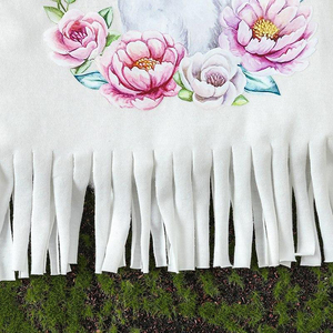 ชุดเสื้อผ้าสำหรับเด็กผู้หญิงชุดเสื้อยืดคอกลมพิมพ์ลายกระต่ายและดอกไม้ชุดเสื้อผ้าระบายอากาศได้สำหรับฤดูร้อน - Product Image 4