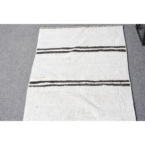 Vintage <b>Runner</b> <b>Rug</b>, 1.8x9.4 ft Turkish <b>Rug</b>, White Kilim Wool <b>Rug</b> - Product Image 3