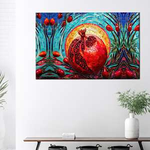 งานศิลปะบนผ้าใบพิมพ์ลายทับทิมแบบนามธรรมที่สวยงาม 1P: ห่อหุ้มอย่างดี - Product Image 1