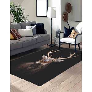 Alfombra Estampada con Diseño de Ciervos, Alfombra Antideslizante con Hermoso Diseño de Animales, Alfombra de Chenilla - Product Image 4