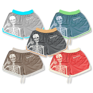 Custom Gradient Dyeing Raw Hem Denim <b>Shorts</b> <b>Men</b> <b>Baggy</b> Design skulls and printed Made Pakistan Size 6XL Fitness/Casual Mesh - Product Image 6
