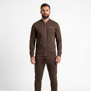 Ensemble de survêtement respirant pour homme Hawk Eye Sports, sweat à capuche en molleton fin 300g, coupe ajustée, avec fermeture boutonnée sur toute la longueur - Product Image 1