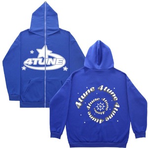 Custom full zip up hoodie puff print hooded polyester cotton oversized custom puff print full zip up hoodie 3D Printed Hoodie Pu - Product Image 2