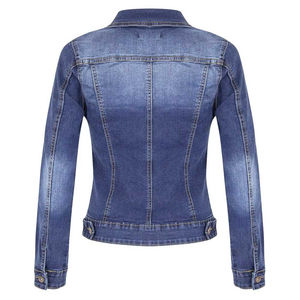 Veste en jean en coton matelassé taille XL pour femmes meilleure vente manteau d'hiver respirant et confortable poche plaquée à double rabat Logo personnalisé - Product Image 6
