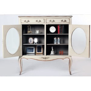 Mahogany Wood <b>Wardrobe</b> with Glass, Classic Vintage Design No. 1405 for Living Room Furniture at an Affordable Price - Product Image 1