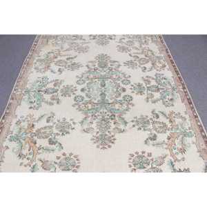Rug, 5.9x9.2 ft Vintage Rug, <b>Brown</b> Animal Print Rug <b>Wool</b> - Product Image 5