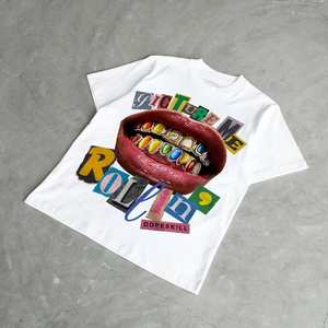 Streetwear T-shirt Sérigraphie Vente en gros Col ras du cou à manches courtes Logo personnalisé Confortable Mode Vêtements vêtements décontractés - Product Image 3