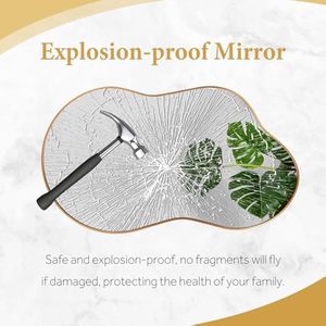 กระจกกรอบโลหะแบบไม่สม่ำเสมอสำหรับห้องน้ำกระจกกลมสำหรับห้องนั่งเล่นห้องนอนพื้นที่รับประทานอาหารอุปกรณ์ภายในบ้าน - Product Image 2