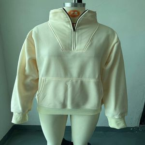 Custom Zipper <b>Hoodie</b> Blank Half Zip Sweatshirt Quarter Zip Sweatshirt Bulk Half Zip Pullover Women Custom Size - Product Image 3