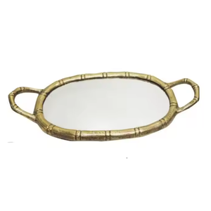 Plateau de service classique décoratif fait à la main, plateau de service miroir inférieur en aluminium personnalisé moderne et élégant unique - Product Image 1