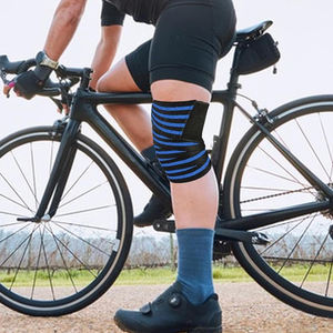 Envolturas de levantamiento de pesas ajustables de rodilla elástica de alta calidad, envolturas de levantamiento de rodilla de silicona transpirables para entrenamientos de gimnasio - Product Image 2