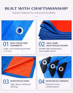 Bâche en PE laminé robuste et imperméable, résistante aux UV, pour couverture extérieure, protection de marchandises, agriculture, stockage et découpe - Product Image 3