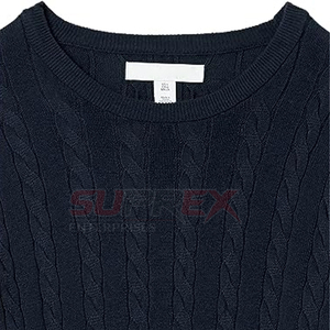 Suprex Enterprises 2026 Pull en tricot respirant personnalisé pour homme à manches longues col rond mélange de laine rayé décontracté/tenue de bureau - Product Image 5
