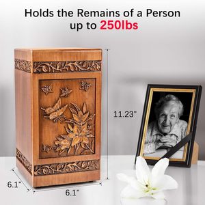 Urne en bois faite à la main pour cendres humaines pour adultes hommes femmes 250lbs gravées urnes funéraires pour cendres hommes femmes cerf - Product Image 2
