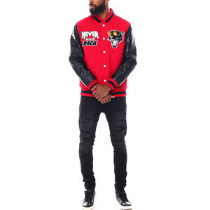 Chaqueta universitaria bordada de diseño superior para hombre, ropa de calle con cuello levantado con parches de logotipo, estilo béisbol y Letterman para hombre - Product Image 4