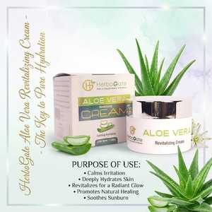 Crème revitalisante à l'aloe vera HerboGate, crème revitalisante à l'aloe vera pour tous types de peaux, utilisation de jour, crème pour le visage à base de plantes - Product Image 6