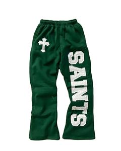 100% Cotton Heavyweight <b>Fleece</b> <b>Joggers</b> <b>for</b> <b>Men</b> Wide Leg Baggy Sweat Pant Elastic Waist Active Flared Trouser Custom Logo Print - Product Image 4