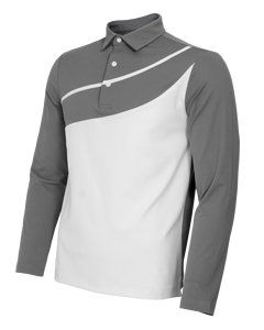 Golf de manga larga personalizado de alta calidad para hombre para camisa de nailon Spandex tela transpirable diseño de rayas diagonales ropa teñida 180g - Product Image 2