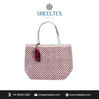 Nouveaux sacs de plage de luxe en coton tissé à la main de qualité supérieure avec doublure en tissu, deux poignées tendance, prix de gros