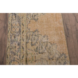 Turkish 1.8x5.6 ft <b>Rug</b>, Vintage <b>Runner</b> <b>Rug</b>, Brown Solid <b>Rug</b> - Product Image 3