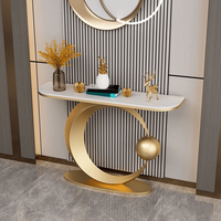 Bureau de direction moderne et créatif pour hall d'entrée, armoires de bar uniques, bureau d'entrée, console contemporaine, table d'appoint demi-lune