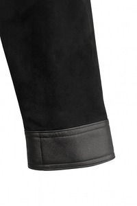 Veste en cuir de chèvre classique pour hommes, col montant, style inspiré des célébrités, vêtement décontracté pour un look classique, style motard - Product Image 3