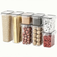 Contenants de stockage alimentaire hermétiques en plastique, bocaux de rangement pour garde-manger avec couvercles pour céréales, bonbons, pâtes