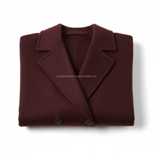 Abrigo de Lana Borgoña Oscuro Personalizado para Mujer, OEM y Marca Privada - Product Image 6