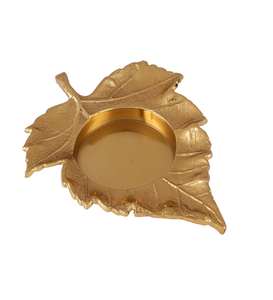 <b>Gold</b> Leaf Tealight Candle Holder Festival <b>Parties</b> Holiday Christmas Candle Holder <b>Decorative</b> Showpiece - Product Image 1