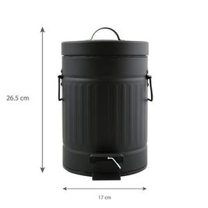 Habana 3-liter <b>pedal</b> bin in black - Product Image 5