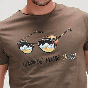 Camiseta de algodón 100% de último estilo para hombre, Camiseta estampada de corte holgado, camiseta personalizada de algodón y poliéster - Product Image 4