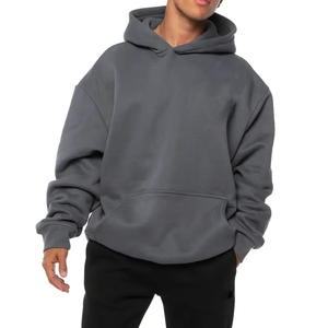 Venta al por mayor Unisex Oversized Drop Shoulder Crop Boxy Hoodie Pullover Style 100% Cotton Blank Custom Logo Print Fashion Hoodies - Product Image 5