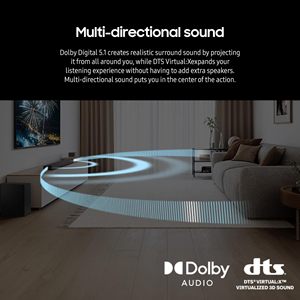 Téléviseur LED intelligent de 98 pouces avec mise à l'échelle 4K, barre de son 5.1 canaux et caisson de basses - Product Image 2