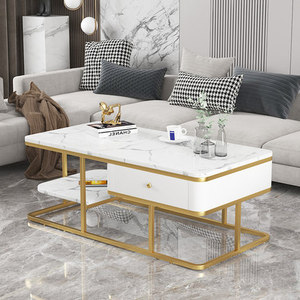 โต๊ะโซฟาสไตล์ร่วมสมัยพร้อมลิ้นชัก โครงสีบรอนซ์ทอง-TT68191 - Product Image 4
