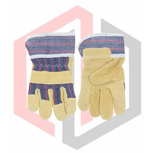 Gants de travail en cuir, paume complète, anti-chaleur, résistants à la déchirure, respirants, sans silicone, sans poudre, personnalisables, 26 cm - Product Image 5