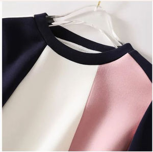 Algodón mezclado al por mayor personalizado cuello redondo Mujer sudadera pulóver sudadera de gran tamaño sudadera unisex en blanco - Product Image 4