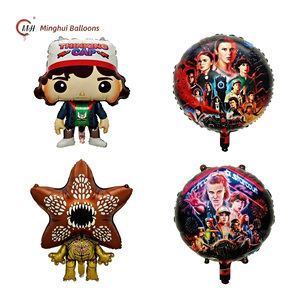 Ballons en aluminium gonflables à l'hélium de la série <span class=keywords><strong>Stranger</strong></span> <span class=keywords><strong>Things</strong></span>, jouet de décoration de fête de dessin animé pour l'anniversaire des enfants, la réunion et la célébration, vente en gros - Product Image 1